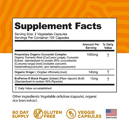 Suplemento de cúrcuma con jengibre natural