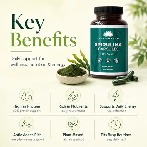 suplemento de espirulina rico en proteínas