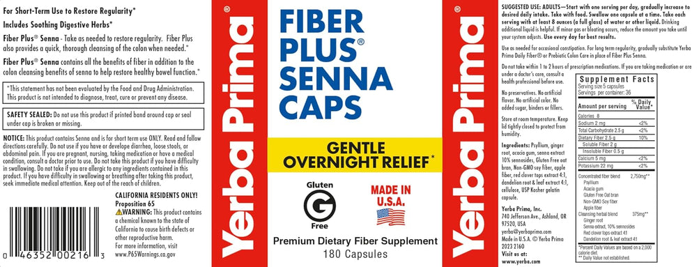 suplemento de fibra 180 cápsulas