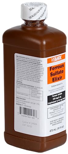 suplemento de hierro en botella de 16oz