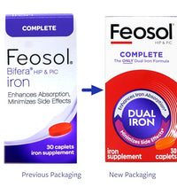 Suplemento de hierro Feosol para salud óptima