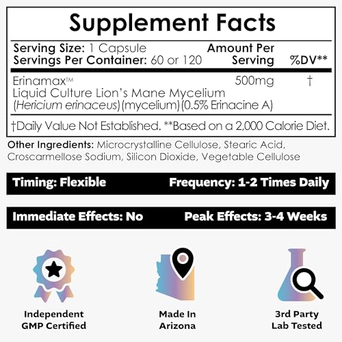 Suplemento de hongo Lion's Mane 500mg