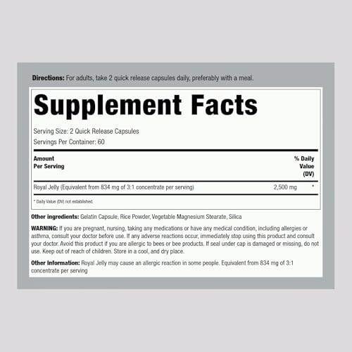 Suplemento de jalea real natural