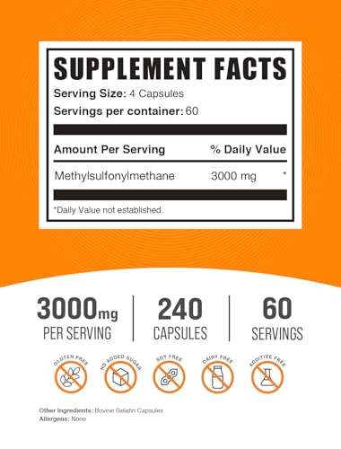 suplemento de metilsulfonilmetano sin gluten