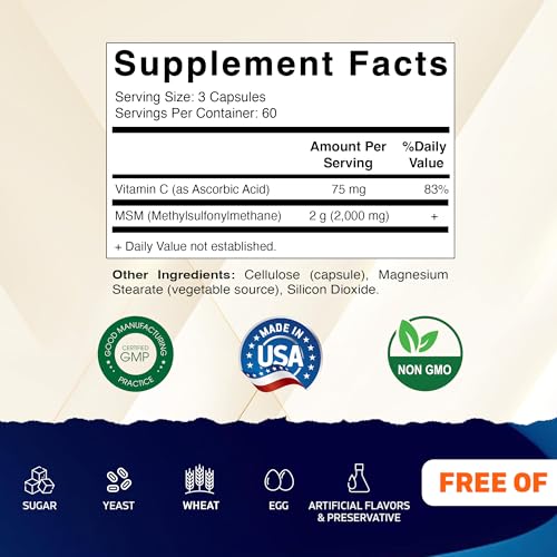 Suplemento de MSM con vitamina C