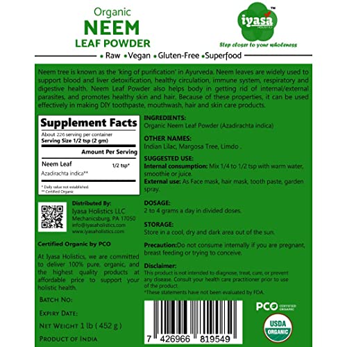 Suplemento de neem para cabello saludable