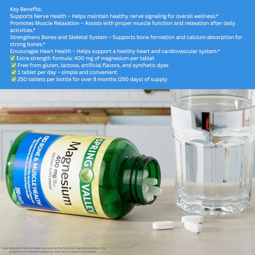Suplemento de óxido de magnesio 400 mg
