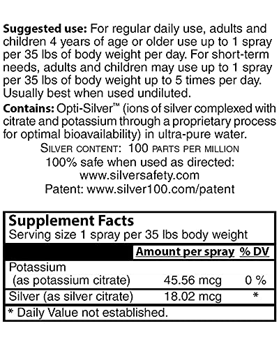 suplemento de plata en spray 100 ppm