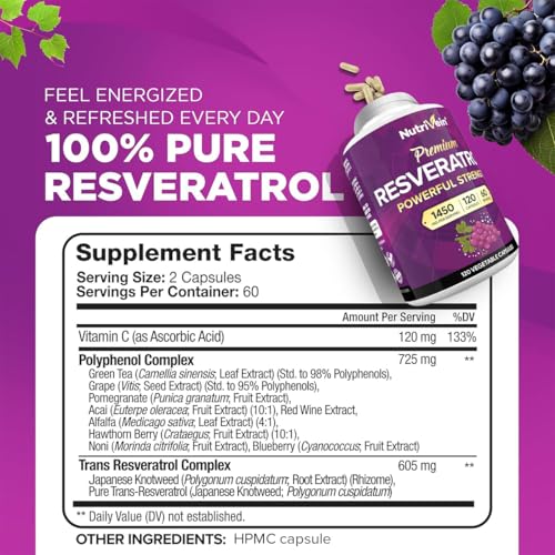 Suplemento de resveratrol y té verde