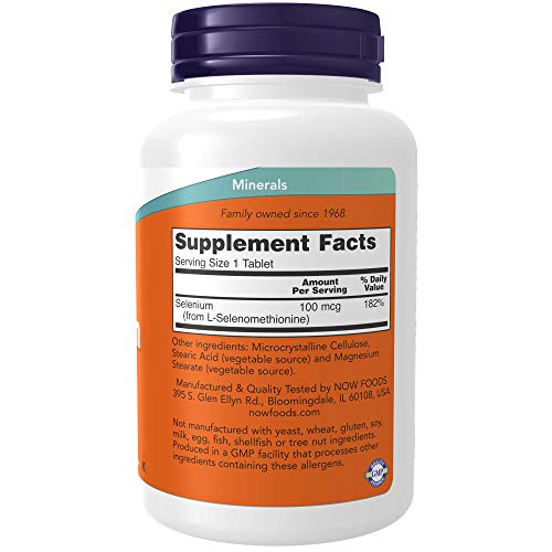 Suplemento de selenio NOW Foods para el sistema inmunológico