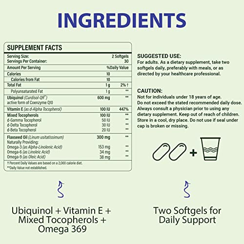 Suplemento de Ubiquinol con Vitamina E