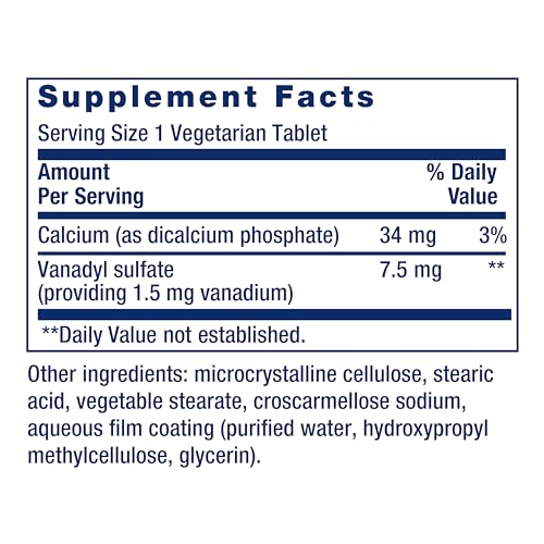 Suplemento de vanadio para metabolismo