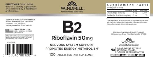 suplemento de vitamina B-2 Windmill para bienestar