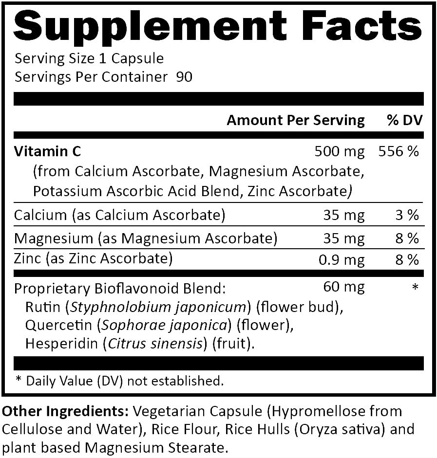 Suplemento de vitamina C antioxidante