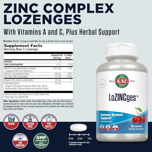 suplemento de zinc KAL para el sistema inmune
