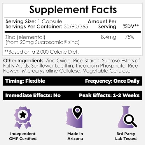 suplemento de zinc optimizado para energía