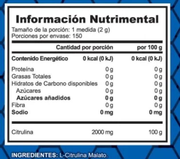 suplemento deportivo citrulina malato 300gr