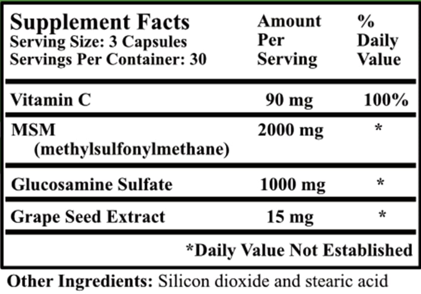 suplemento diario de MSM y vitamina C