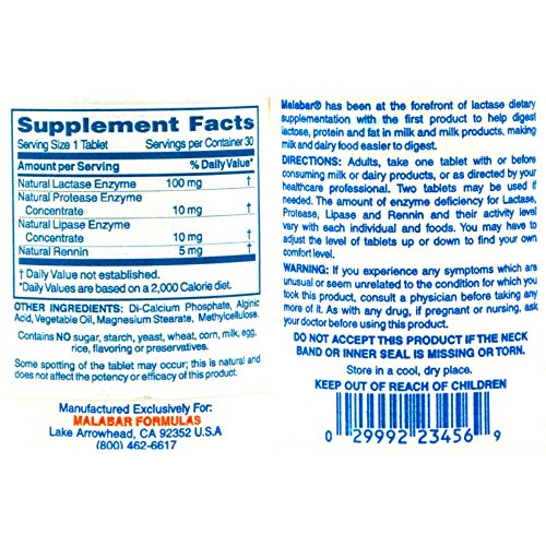 suplemento digestivo de leche completa Malabar