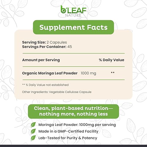 Suplemento energético de hoja de moringa