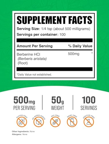 Suplemento herbal de berberina 500mg