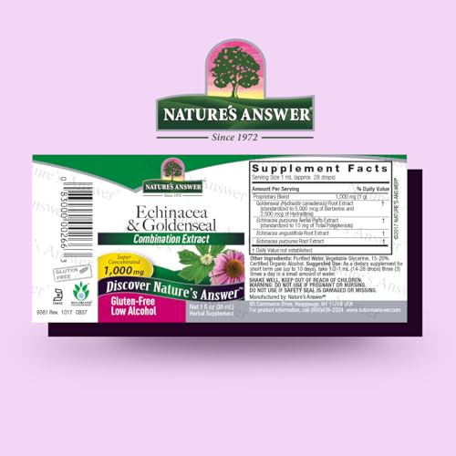 Suplemento herbal de Echinacea con alcohol orgánico