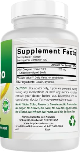 suplemento herbal de orégano Best Naturals