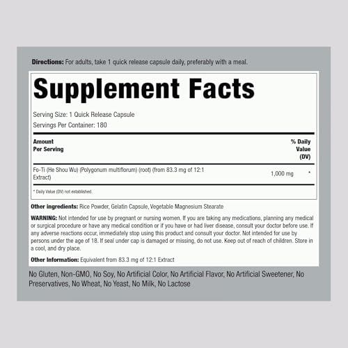 suplemento herbal He Shou Wu