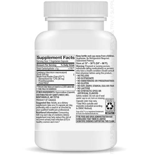 Suplemento natural de arándano 500 mg