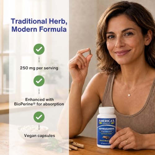 Suplemento natural de Ashwagandha 250 mg