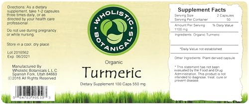 suplemento natural de cúrcuma 100 cápsulas