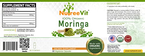 suplemento natural de moringa en cápsulas