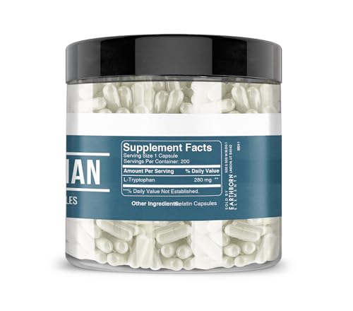 Suplemento natural L-Tryptophan 200 cápsulas
