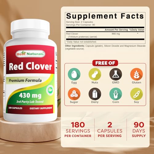 Suplemento natural Trébol Rojo 180 cápsulas