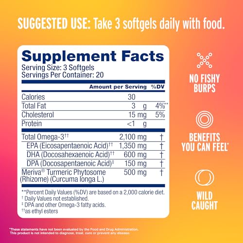 Suplemento Omega-3 con cúrcuma natural
