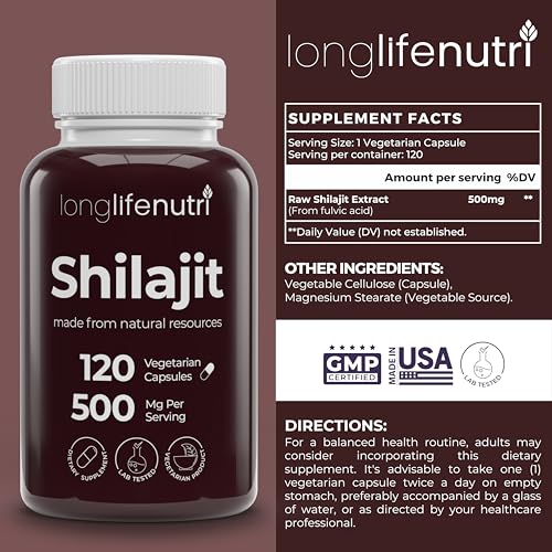 suplemento orgánico de shilajit vegetariano