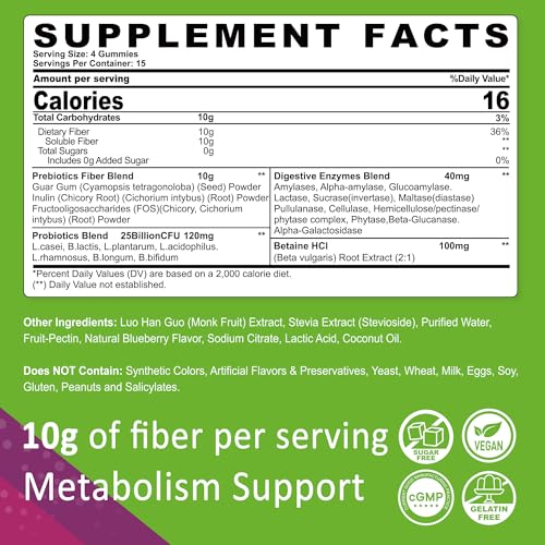 suplemento prebiótico con enzimas digestivas
