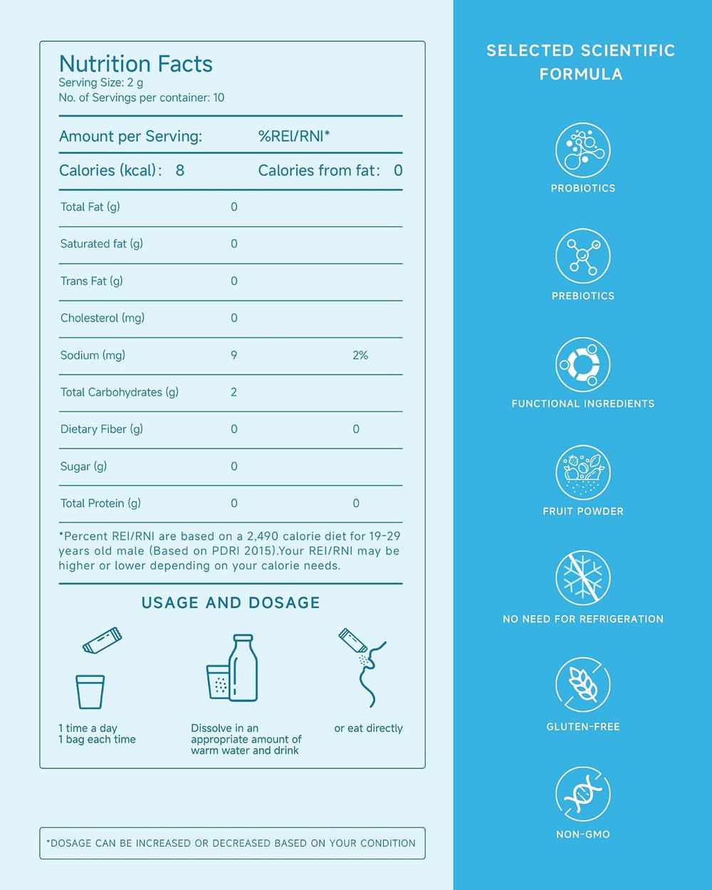 suplemento probiótico 9 YOUNG-BASIC