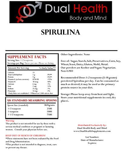 Suplemento proteico espirulina sin irradiar