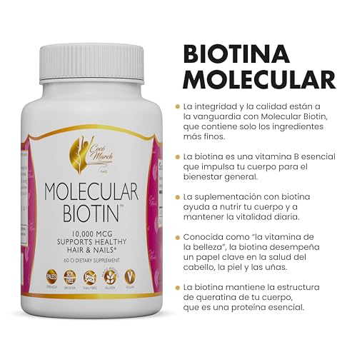 Suplemento vegano de biotina 10,000 mcg