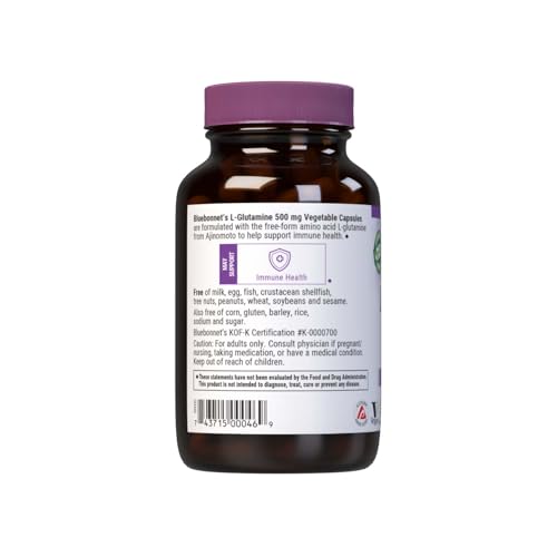 Suplemento vegano de L-Glutamina Bluebonnet