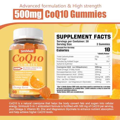 suplementos CoQ10 con Omega-3 y Zinc