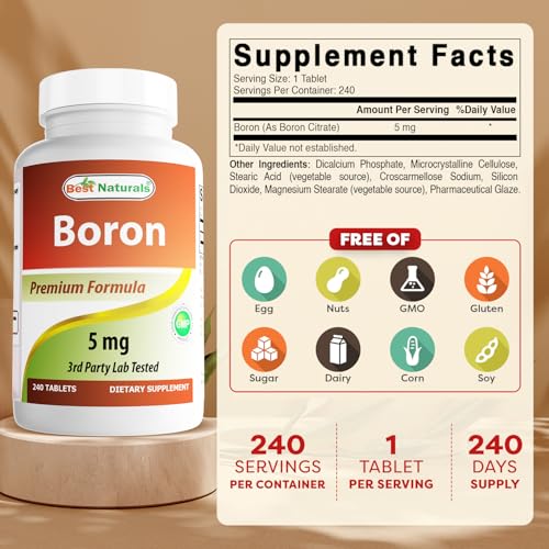 suplementos de boro 5 mg beneficios