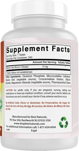 suplementos de boro en paquete de 240