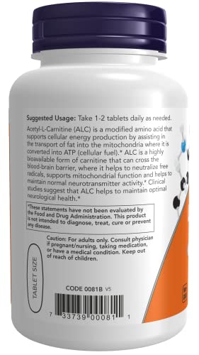 Tabletas de acetil-L-carnitina para energía