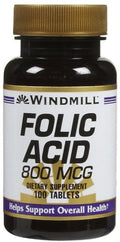 tabletas de ácido fólico Windmill 800 Mcg beneficios para la salud