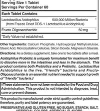 tabletas de acidophilus para equilibrio intestinal