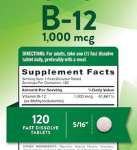 Tabletas de disolución rápida B-12