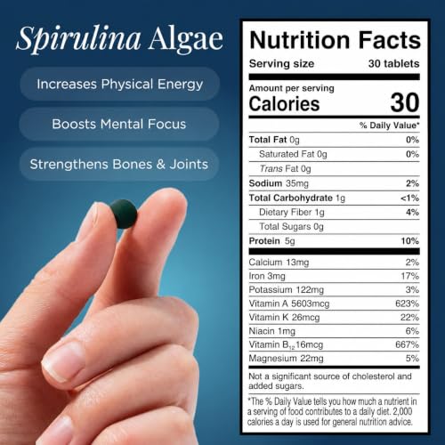 tabletas de espirulina con 5g de proteína