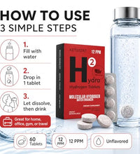 tabletas de hidrógeno para agua potable